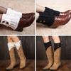 Women Winter Leg Warmers Knit Boot Socks Toppers Cuffs Button Crochet
