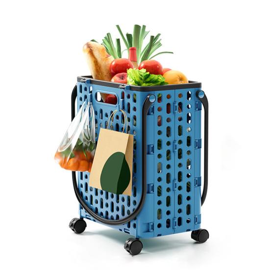 Yousheng Складная тележка для покупок Складная хозяйственная тележка с поворотными колесами на 360 градусов Легкая складная тележка на колесиках с крючками для продуктов