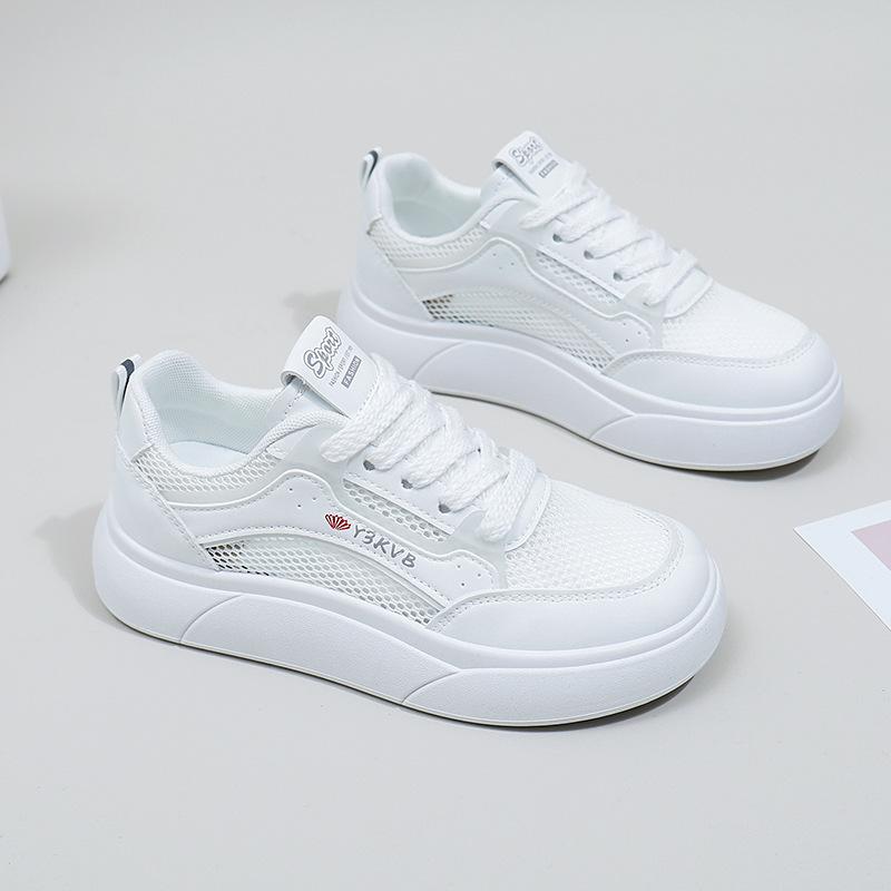 INS White Shoes Женская летняя новая платформа, увеличивающая рост, дышащая повседневная обувь