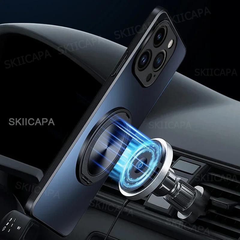 AG Matte Magnetic Case for Realme 15 Pro 5G 360° Rotating Ring Holder Wireless Charging Hard Cover for Realme 15 5G