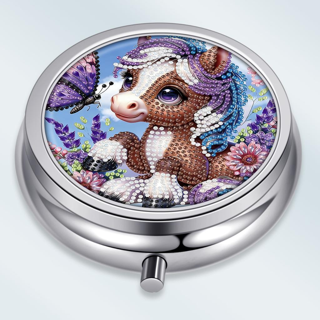 Портативная таблетница с 3 отделениями, Мини-металлический органайзер для лекарств, Милый контейнер для таблеток с принтом для витаминов, таблеток, украшений, для путешествий, на каждый день