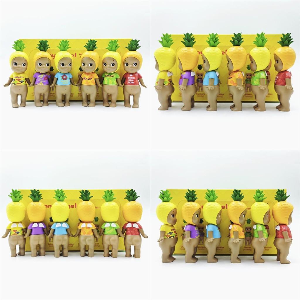 Милая кукла Черный Ангел с головой-ананасом, в наушниках и цветочной рубашке, модель-сюрприз в коробке для коллекционеров игрушек