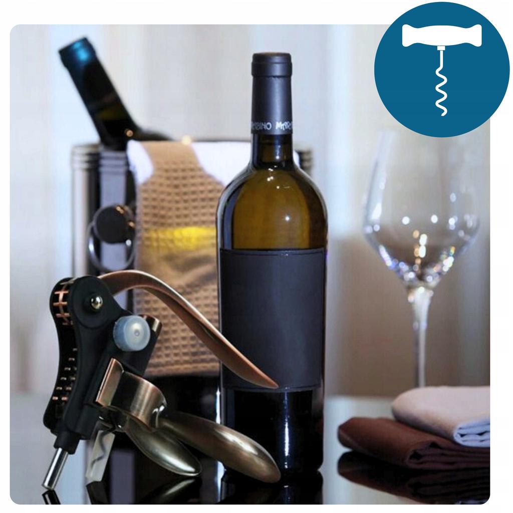 Wine Set in an Elegant Box, Corkscrew, Opener, Thermometer 9 in 1