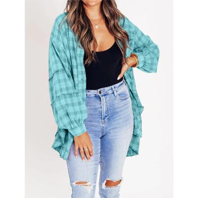 Осенняя женская куртка, модный кардиган с кисточками, свободная повседневная рубашка в клетку