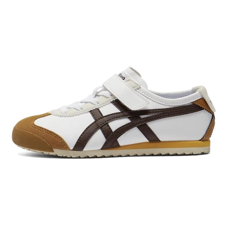ONITSUKA TIGER Mexico 66 Kids Comfortable Versatile Non-Slip Durable Support Low-Top Casual Shoes Kids Sneaker White Brown 1184A049-113