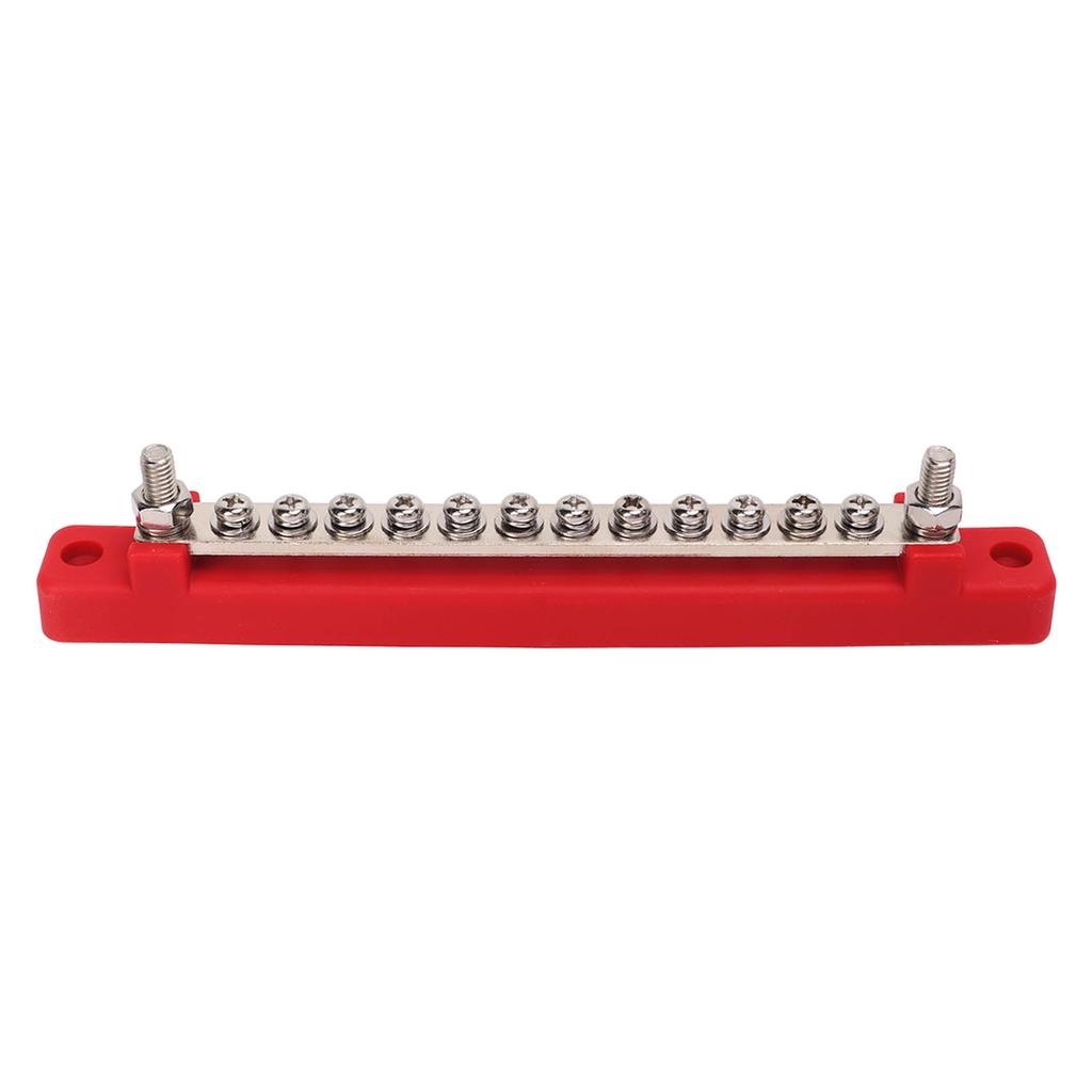 12 Post Power Distribution Block Bus Bar Set 2xM6 Post 12xM4 Screw Battery Terminal Box for Cars RVs Ships Yachts