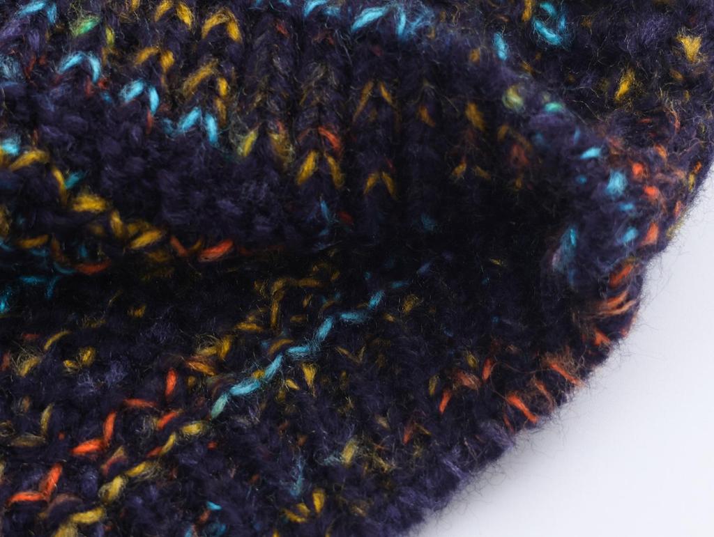 Autumn Winter Floral Yarn Chunky Knit High Neck Sweater - Women's Loose Fit