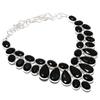 Black Spinel Handmade 925 Sterling Silver Jewelry Necklace 18" U1S06
