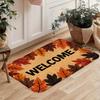 Retro Maple Leaf Welcome Floor Mat, Flannel Doormat, Non-slip and Stain-resistant Carpet By Bedroom Bedside