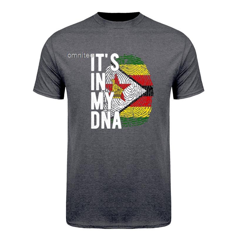 ITS IN MY DNA Zimbabwe T Shirts Graphic Cotton Streetwear Short Sleeve Birthday Zimbabwean Flag Africa Gift Tshirt Unisex HJ046