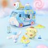 Серия Sanrio Строительные блоки Хелло Китти Почакко Автомобиль-бургер Пом Пурэн Синнаморолл Автомобиль с десертами Модель Кирпичи Детские Игрушки Подарки