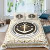 Home Textiles Luxury 3D Anchor Print Duvet Cover Set 2/3 Pcs Pillowcase Bedding Set Full Queen King Size