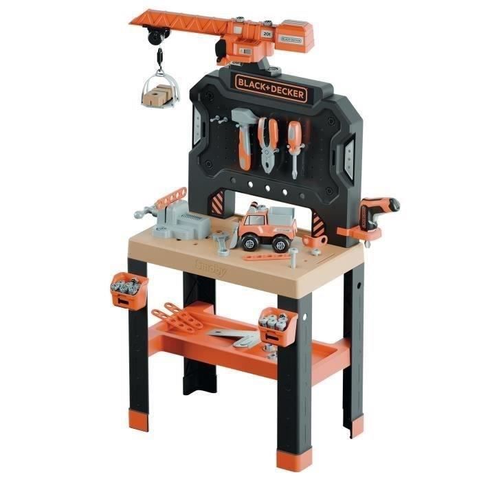 SMOBY - Black+Decker - Etabli Bricolo Builder - 87 Accessoires - Matière Recyclée - A Partir de 3 Ans - Fabrication Française