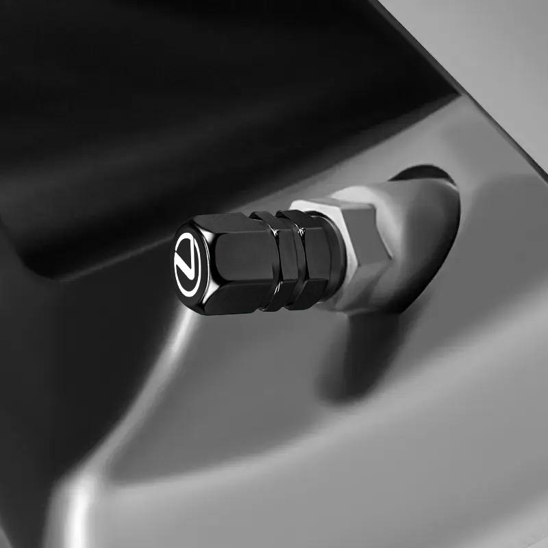 4Pcs 3D Metal Car Tire Valve Caps Wheel Dust Cover For Lexus F SPORT GX460 Ct200h IS250 ES 220D IS200 Fsport GS GX IS LS LX NX
