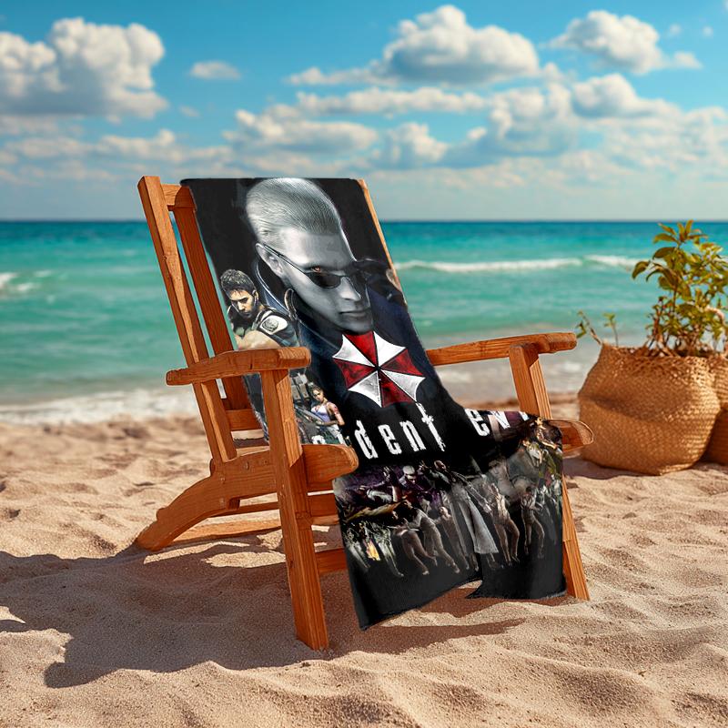 1Pc Resident Evil Umbrella Chronicles Beach Towel Quick Dry Multiuse For Beach Pool Gym Yoga Home Travel Christmas Halloween Xmas Gift L1462
