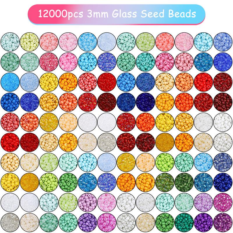 24 Grid Millet Beads Set Box 3 Color Collision System Glass Rice Beads Handmade Diy Making Beads Bracelet Necklace Jewelry Accessories Lovely Colour