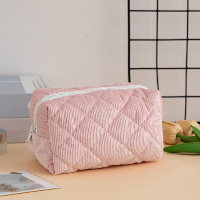 Вельветовая косметичка, симпатичная женская сумка для хранения, портативная косметичка большой вместимости