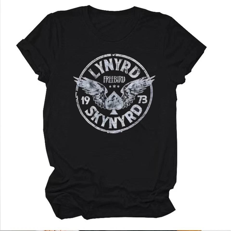 Ретро-футболки Lynyrd Skynyrd Free Bird 1973 Винтажная футболка рок-группы Lynyrd Skynyrd Унисекс