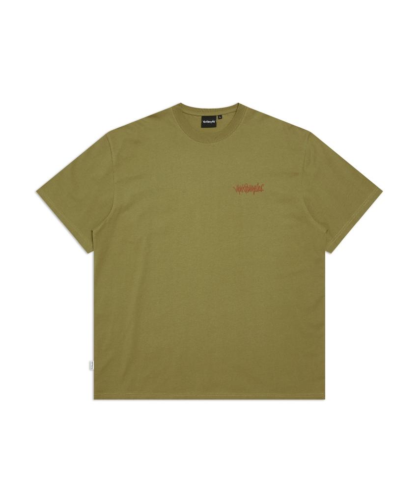 MARK GONZALES Next Sign Logo Short Sleeve T-Shirt - Khaki