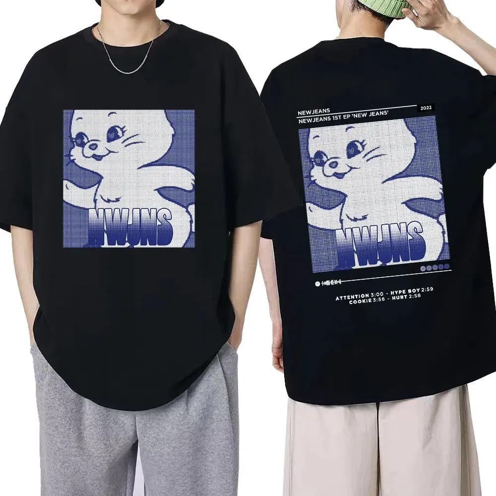Plus-size Unisex Dress NewJeans Bunny Graphic T Shirt Fashion Harajuku T-Shirts Unisex Women Kpop Short Sleeve Cotton T-Shirt Unisex