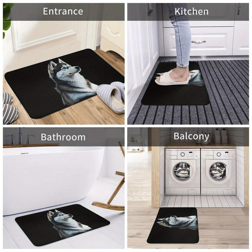 1PC Teddy Dog Pattern Door Mats Kitchen Rugs Non-Slip Pop arts design Bedroom Rugs Bath Mat Carpet for Home Sink Laundry Decor