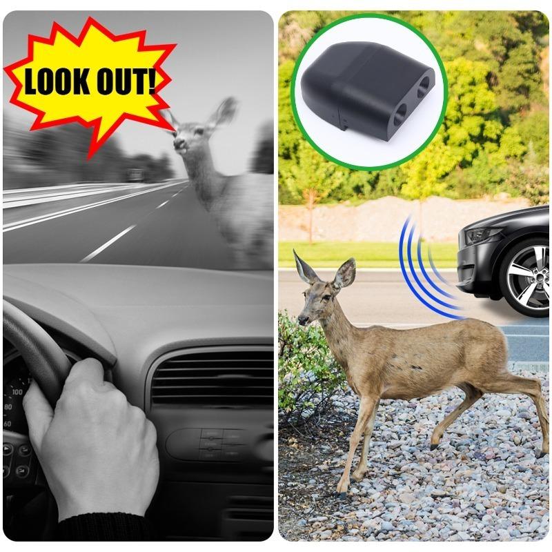 Prevent Deer Collisions Car Animal Alert Whistle Wind Powered Ultrasonic Repellent for Truck SUV Motorcycle Safe Driving Device