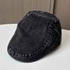 Spring and summer retro washed denim forward hat men's and women's simple and old peaked hat casual versatile newsboy hat