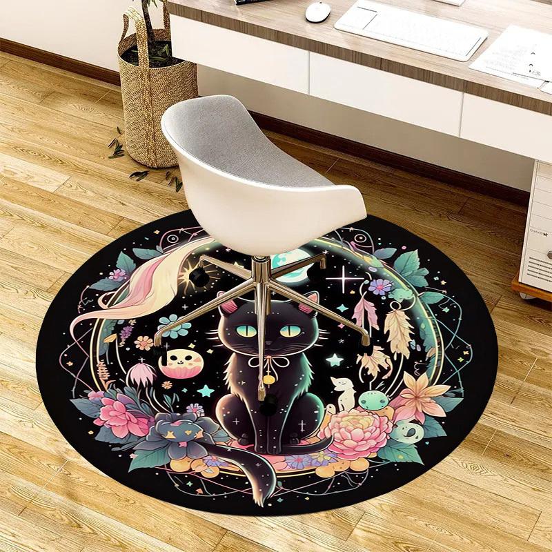 1pc Office Carpet Chair Mats Magical Celestial Cat Garden Perfect for Decorating Office Chairss, Or Bedrooms.YDT474