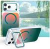 Gradient Discolor Lens Protector Magnetic Phone Case With Kickstand For iPhone 18 Pro Max, Raised Edge Wireless Charging Anti-Scratch Protective Cover