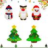 4Pcs PU Squishy Anti Stress Reliever Toy Doll Santa Claus Reindeer Christmas Gift Slow Rebound Antistress Squeeze Toy