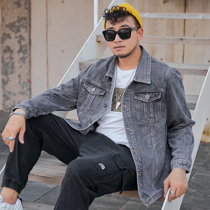 Мужская джинсовая куртка Trucker, повседневные классические джинсовые куртки, новые мужские пальто с отложным воротником, свободное пальто в консервативном стиле