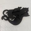 3/4Pcs Halloween Black Cat Decor Wooden Cat Silhouette Door Corner Decor Scary