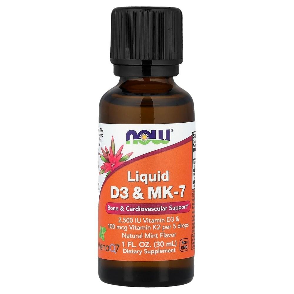 Now Foods D-3 2500 МЕ и MK-7 100 мкг Жидкость 1 шт 30 мл