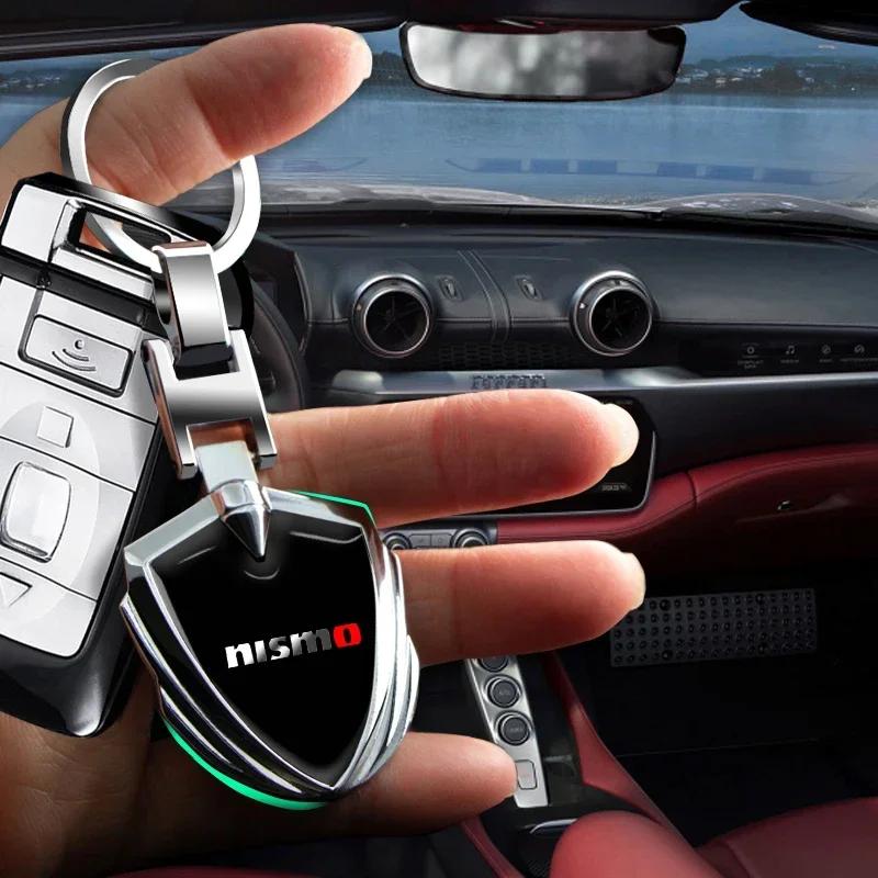 1pcs Car Accessories 3D Metal Keychain Shield Shape Keychain For Nissan Nismo Qashqai J10 Juke Micra Leaf Sentra Patrol Y61 Note