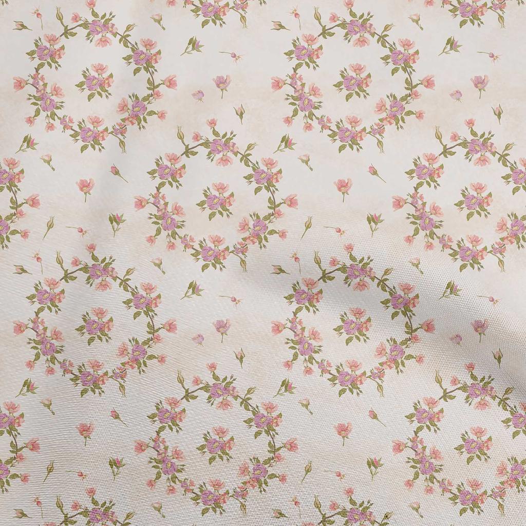 oneOone Хлопковая гибкая светло-розовая ткань с акварельным цветочным принтом, швейный материал, ткань с принтом по ярдам, 40 дюймов