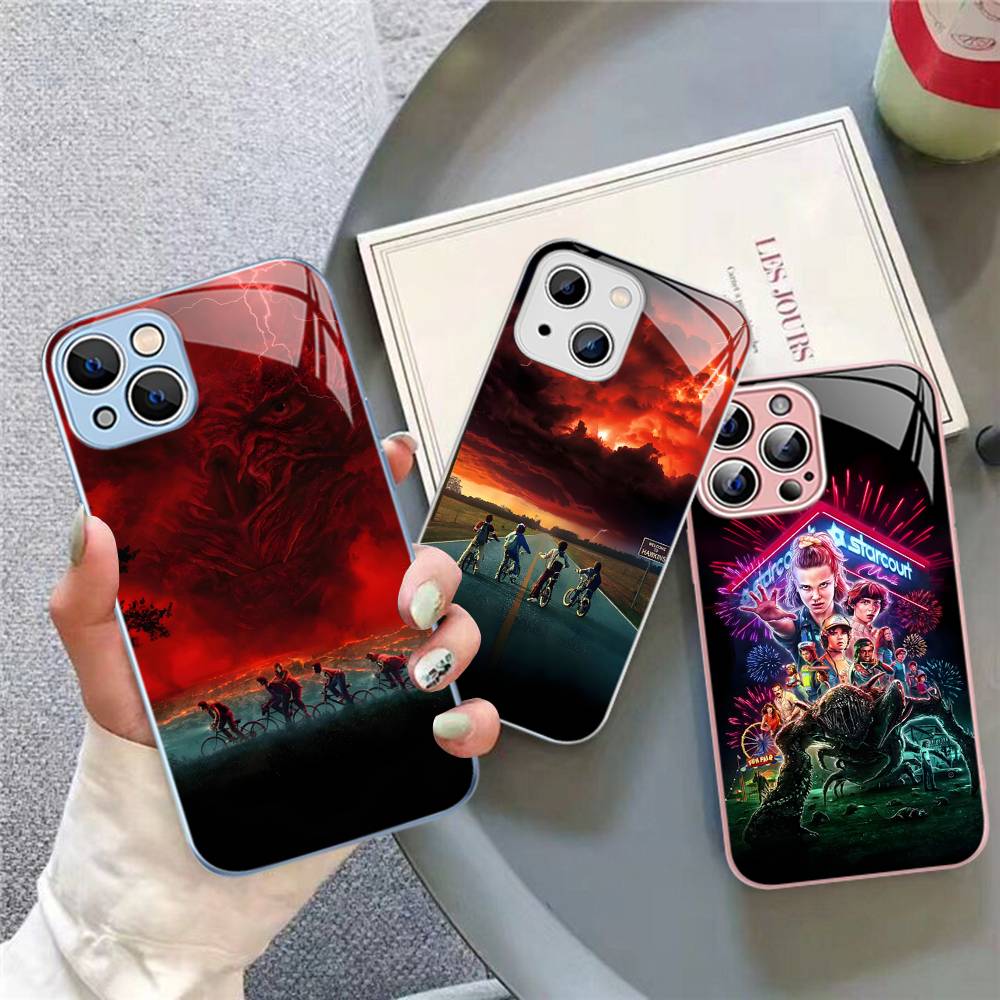 Горячий S-Stranger T-Things Для IPhone 14 13 12 Mini 11 Pro XS Max X XR 14 Plus Закаленное Стекло Чехол