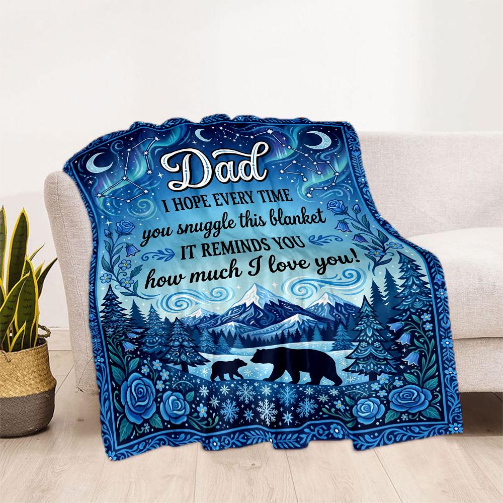 Love You Dad Blanket Flannel Blanket-Soft and Suitable for Sofas,Beds,Offices,Travel,All Seasons,Great Gift for Holidays and Birthdays.