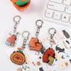 Cartoon Capybara Cartoon Capybaras Keyring Acrylic Kapibala Keyrings  Hanging Accessory