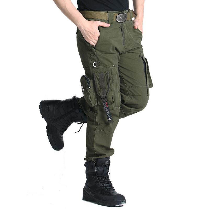 Men's Security SWAT Combat Tactical Cargo Pants Casual Cotton Airborne Work Military Trousers  with Many Pockets