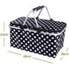 Ladfrol Outdoor Cooler Box, Insulated, Shopping Basket, Large Capacity, Lightweight, Foldable, Perfect for Sports Days and Camping (46*28*24cm, A)