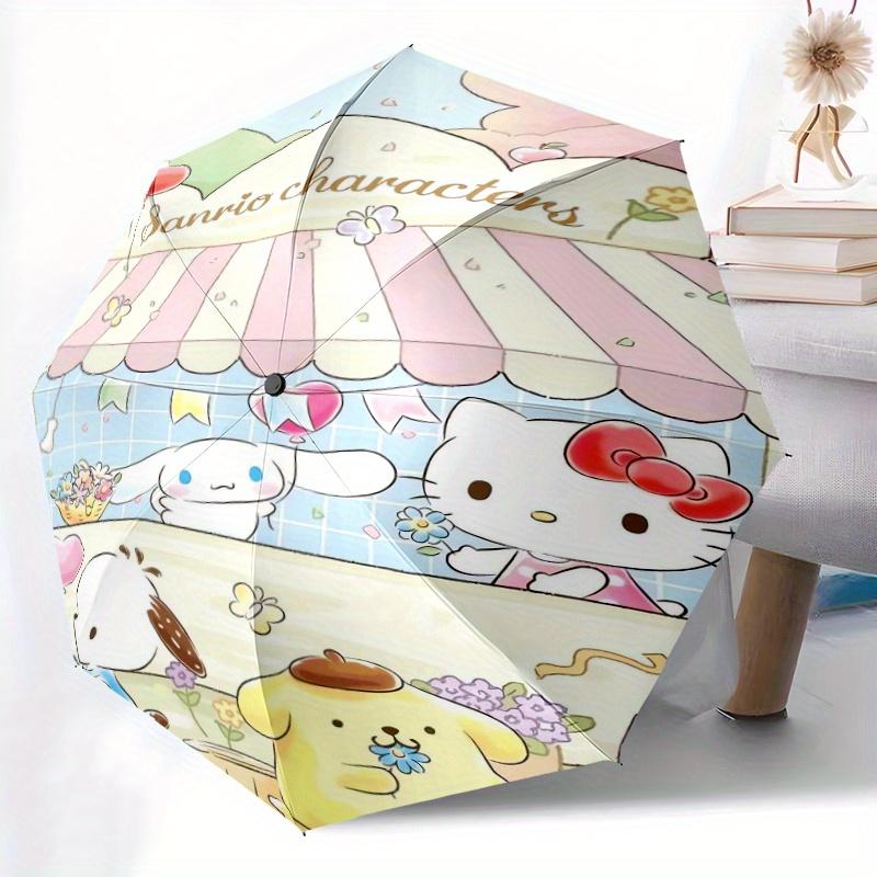 Pom Pom Purin and Friends Cartoon Cartoon Umbrella, Portable 3-Fold Compact Umbrella, Suitable for Camping, Hiking and Travel, Ideal Easter Birthday G