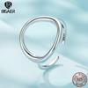 Bisaer Огромные открывающиеся кольца из стерлингового серебра 925 пробы в стиле самсара для женщин, европейское простое геометрическое кольцо, ювелирное изделие для свадебной вечеринки, подарок