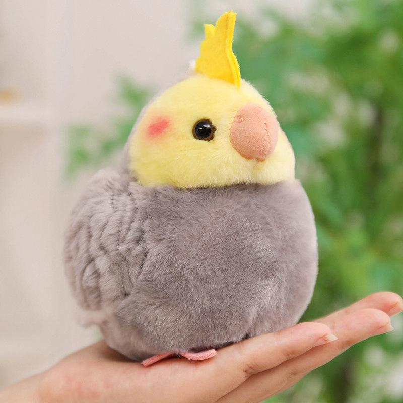 Cute Cockatiel Plush Toy Cartoon Bird Fabric Pendant Backpack Charm Ornament