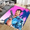 Grand Theft Auto Flannel Pattern Square Carpet,Area Rug,Carpet Rug for Living Room Bedroom Sofa Playroom Decor,Non-slip Floor Mat