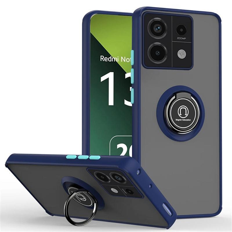 Чехол для Xiaomi Redmi Note 13 Pro Plus 5G из ТПУ с магнитным кольцом-подставкой и защитой от падения на 360°