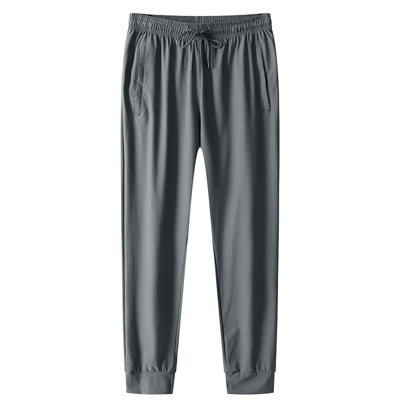 Летние мужские брюки Ice Silk, спортивные тонкие повседневные свободные брюки