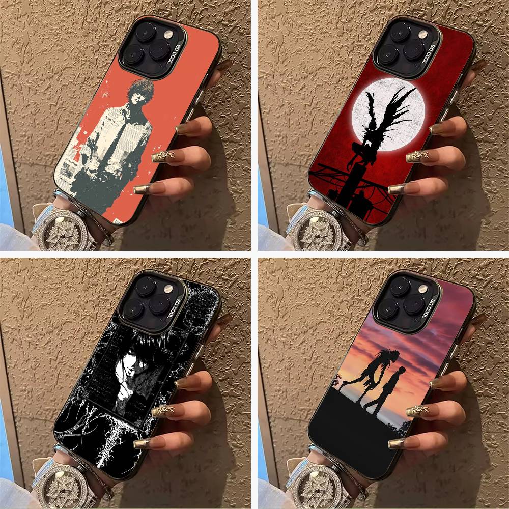 D-Death- Note- Classic anime For iPhone 17 16 15 14 13 12 11 Pro Max XS 17 Air Silicone Colored Silver Bumper Cover