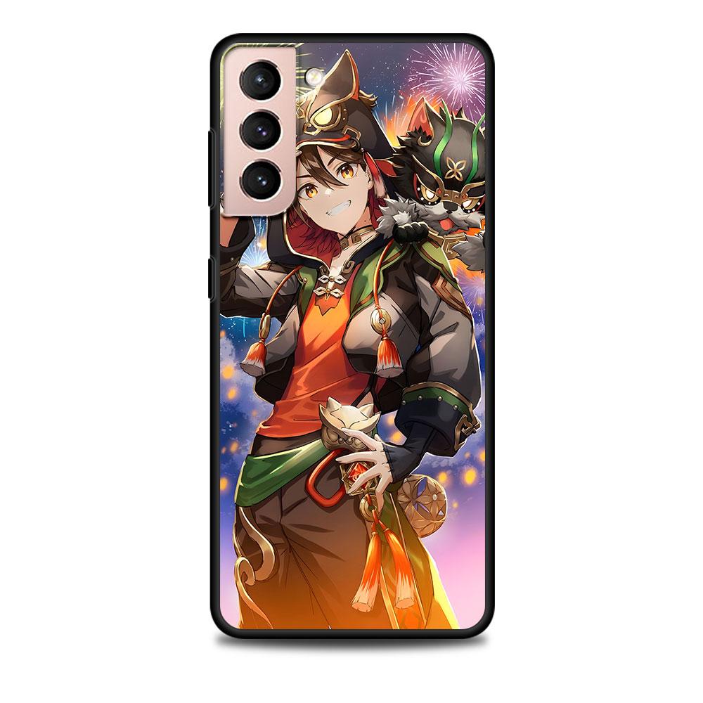 Чехол Gaming Genshin Impact для Samsung Galaxy S23 S21 S22 S20 FE S9 S10 S24 Ultra S10e S9 Plus, мягкий черный чехол-бампер из ТПУ