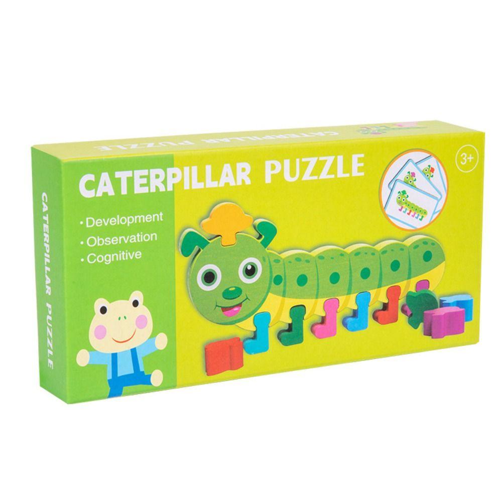 Animals Caterpillar Color Matching Game Wooden Color Matching Sorting Game Wooden Puzzle  Children