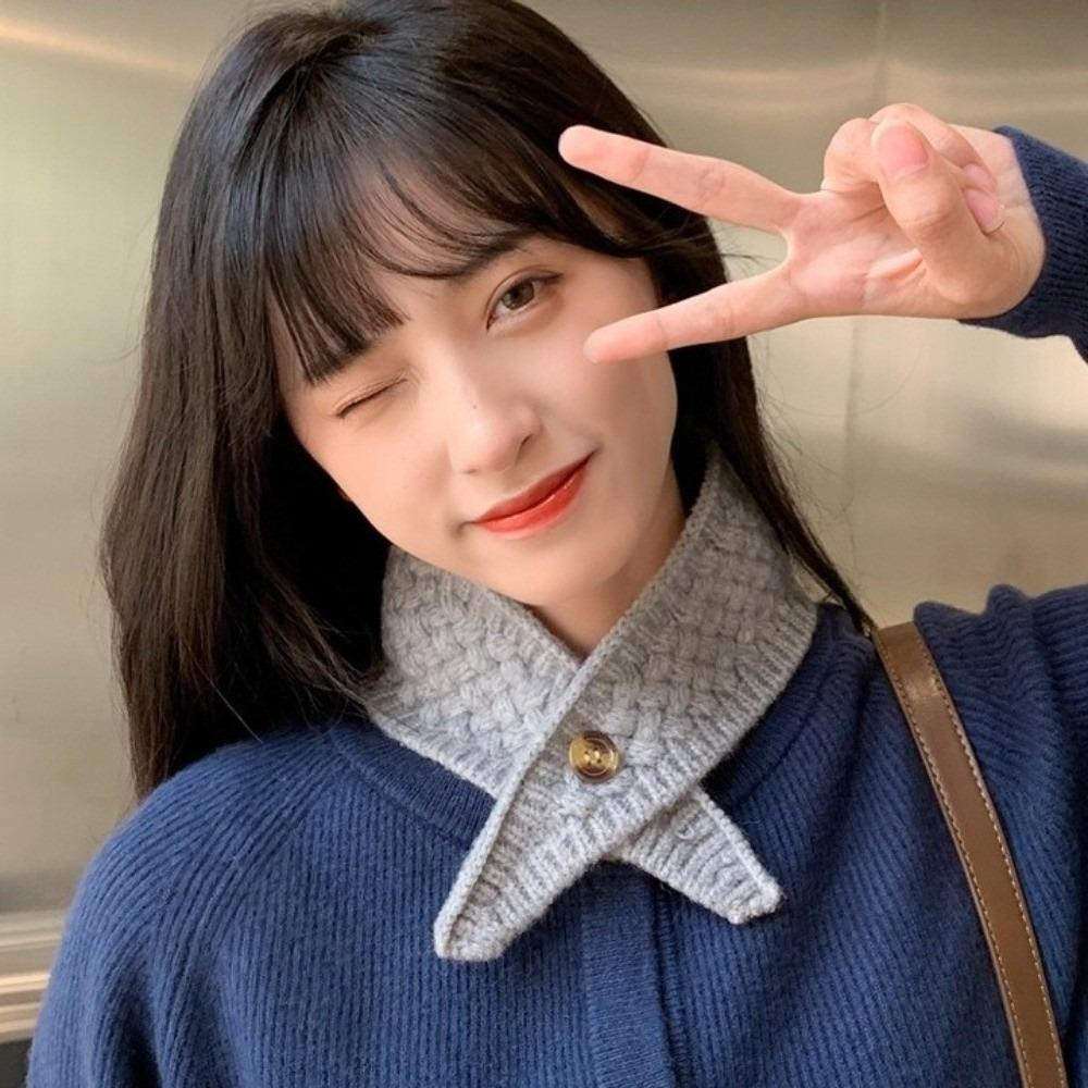 Windproof Cross Neck Warmer Solid Color Women Winter Neckerchief Apparel Accessories